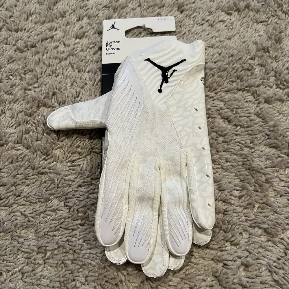 Nike Jordan NFL Fly Football Gloves Men's Large White/Black FD5989 NWT
